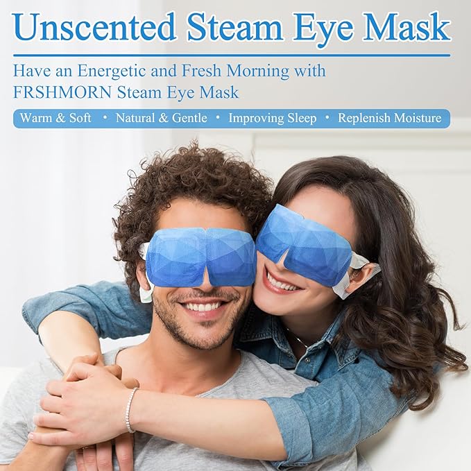 32 Packs Steam Eye Mask, Heated Eye Mask for Sleeping, Warm Compress for Eyes, Self Heating Disposal Steam Mask for Home Sleep, Office, Spa, Travel Essentials Stocking Stuffers (Unscented)