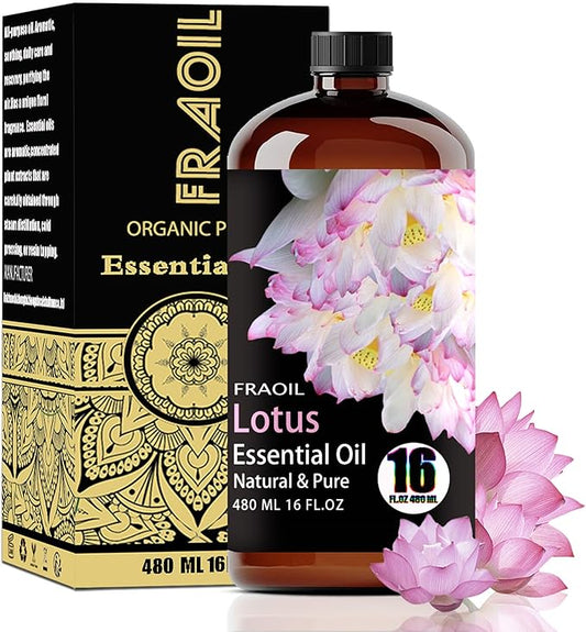 Lotus Essential Oil, Lotus Oil 16 Fl Oz 480 ML for Diffuser Humidifier Yoga Cleaning DIY Candle Soap Making Perfume Gift for Women Essential Oils