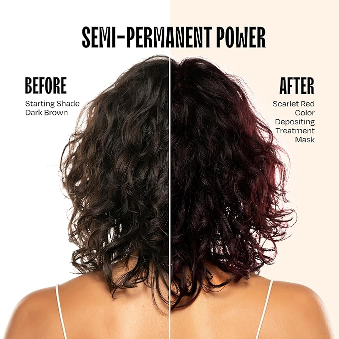 Overtone Semi Permanent Hair Color Conditioner, Scarlet Red, 8 oz, Nourishing, Damage-Free, Color Depositing Mask for All Hair Types with Shea Butter & Coconut Oil, Vegan & Cruelty-Free