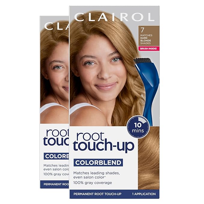 Clairol Root Touch-Up by Nice'n Easy Permanent Hair Dye, 7 Dark Blonde Hair Color, Pack of 2