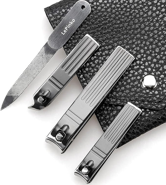 Heavy Duty Podiatrist Toenail Clippers for Thick and Ingrown Nails, Toe Nail Clippers Sets for Men Women Seniors, Stainless Steel 4PCS