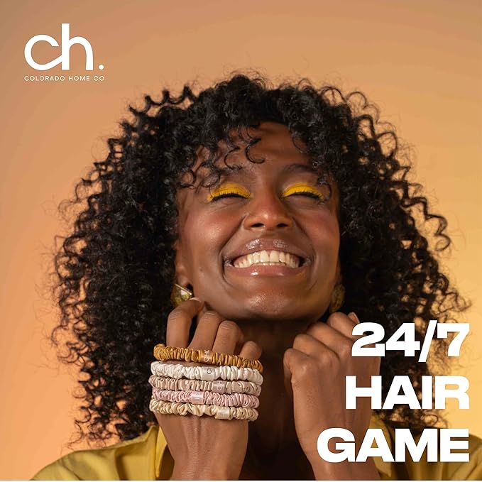 SUNDAYSILKS™ Luxurious Mulberry Silk Scrunchies for Women & Girls | No-Slip, Silky Hair Ties for Natural, Curly, Thin or Thick Hair | Gentle Hold for Ponytails & Sleep | Mini to Large Sizes [1 Pack]