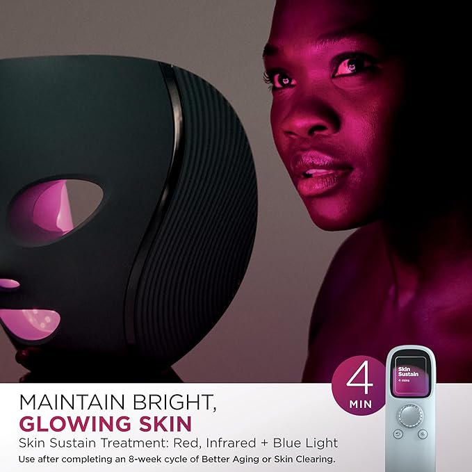 Shark CryoGlow LED Face Mask with Under-Eye Cooling, Anti-Ageing & Blemish Repair, Red & Blue LED, Infrared Light Therapy, USB-C, Remote Control, Storage Bag, Lilac Chill, FW312PL