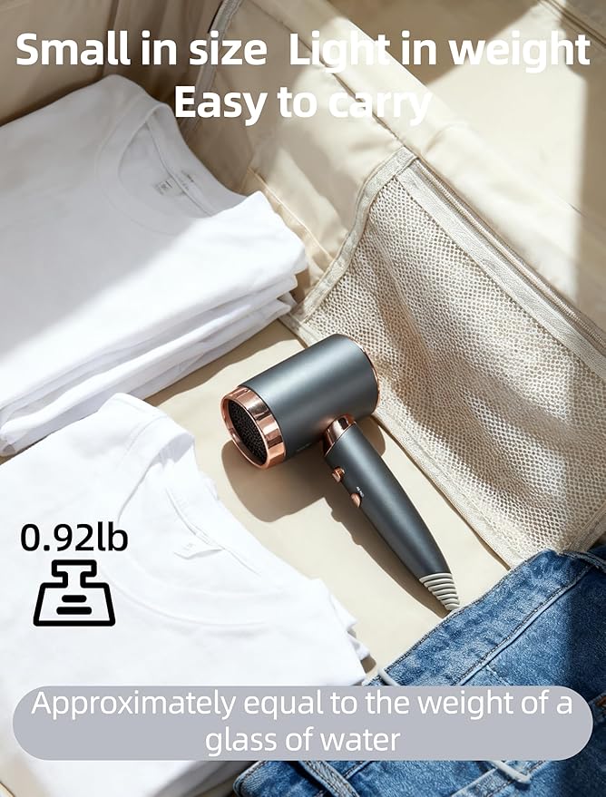 CLGTTFB Professional Lonic Hair Dryer for Women & Men,1600W Fast Drying Blow Dry with Diffuser and Concentrator for Various Types of Hair,High Speed Quiet Hairdryer for Home Salon,Travel,Hotel