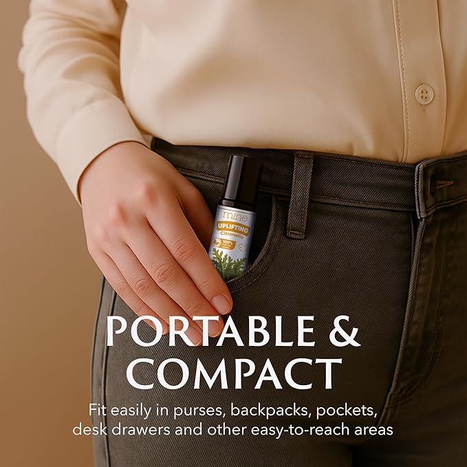 Mine Citronella Oil Roll On – 100% Natural Citronella Essential Oil for Skin, Roller for Outdoor Camping, Hiking, Picnics, Travel