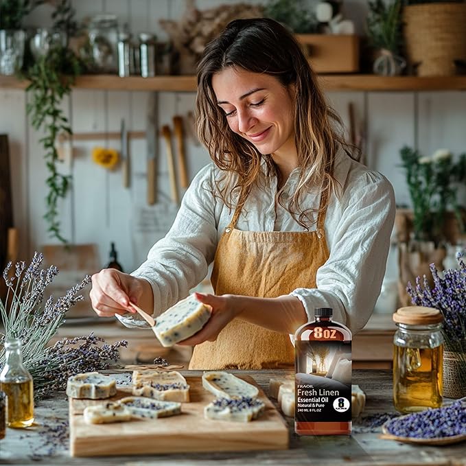 Fresh Linen Essential Oil, Fresh Linen Oil 8 Fl Oz 240ML for Diffuser Humidifier Yoga Cleaning DIY Candle Soap Making Perfume Gift for Women Fragrance Oils