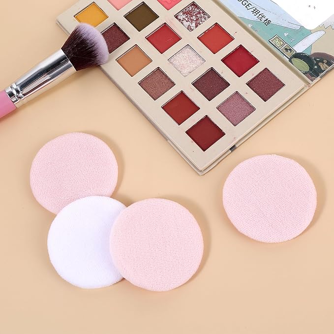 Sibba 12 PCS Blush Loose Powder Puff Face Setting Body Makeup Soft Velour Sponge Beauty Blender Make Up Mini Portable Finger Applicator Holder Small Fluffy Highlighter Facial Cosmetic Cushion Women