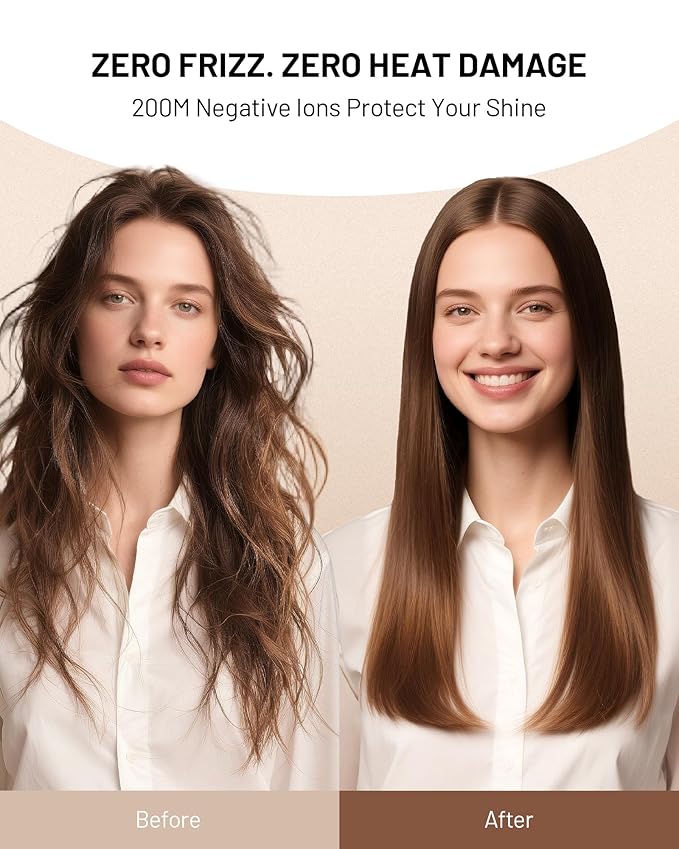 Infrared Ionic Hair Dryer with Diffuser - 2000W Dual Voltage Blow Dryer for Women, Fast Drying, Frizz Control, Lightweight & Low Noise, Red Light & Negative Ions, European Travel 110V-240V