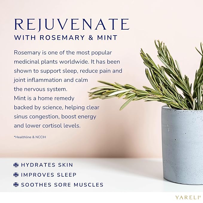 Yareli Magnesium Flakes, 5lb Rosemary Peppermint, Dead Sea Bath and Foot Soak, Alternative to Epsom Salt with Over 250,000mg of Magnesium Chloride Per Bag