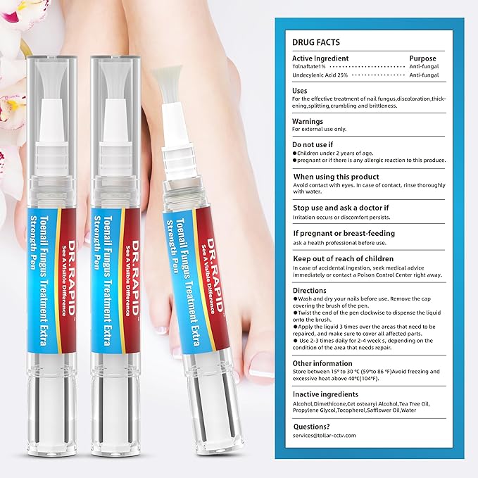 Toenail Fungi Treatment Extra Strength - Fungi Nail Pen Antifungal Repair for Damaged Nails, Fast-Acting Solution for Toe & Fingernail Fungi, Ideal for Nail Health Concerns Athletes 5ml/0.18FLOZ 3Pcs