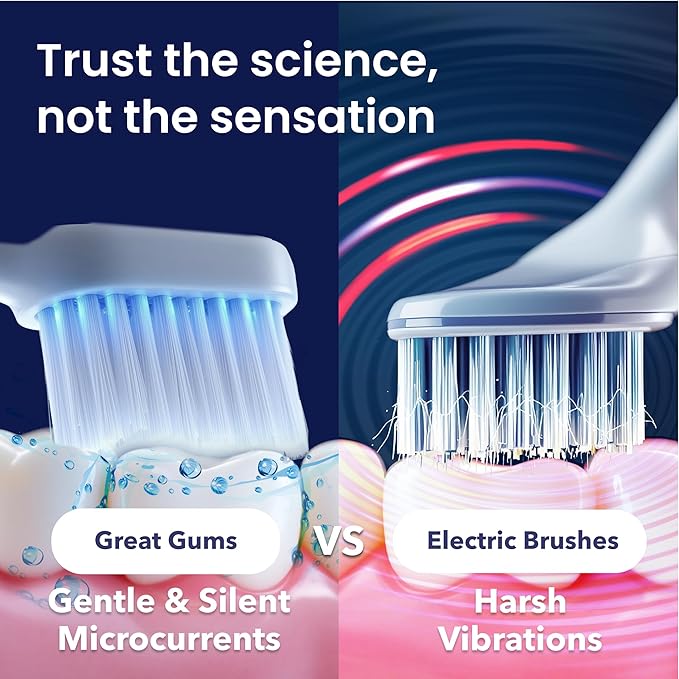 Lite Extra Soft Toothbrush for Sensitive Gums - Soft Bristle BioElectric Toothbrush for Braces Care - Non Vibrating Plaque Remover for Teeth - Orthodontic & Periodontal Teeth Cleaning Brush