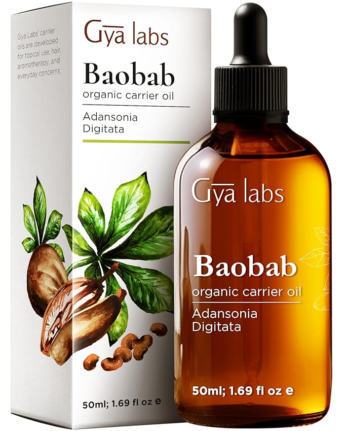 Gya Labs Baobab Carrier Oil - 1.7 Fl Oz - for Hair, Skin, Face, Scalp & Body Massage