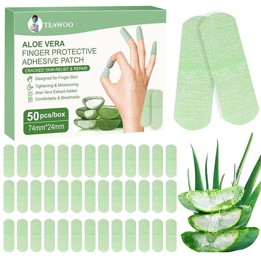 50PCS Aloe Vera Cracked Hands Treatment Patches, Dry Cracked Hands Repair Bandage