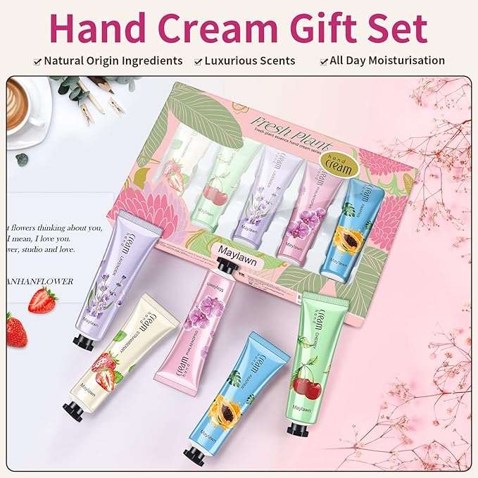 5 x 30ml, Hand Cream Gift Sets, Pack of 5, Vegan Friendly and Cruelty Free, Perfect for Birthday Mothers day Gifts idea For Her/Him