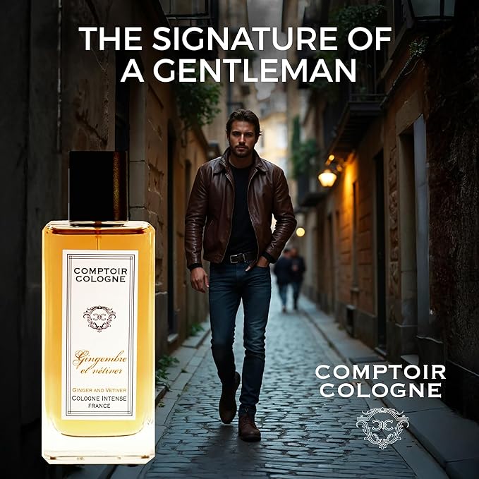 Ginger and Vetiver Intense - Sparkling Top Notes of Bergamot Mixed with Spicy Peppery Notes - Long-Lasting Mens Cologne - 3.3 oz