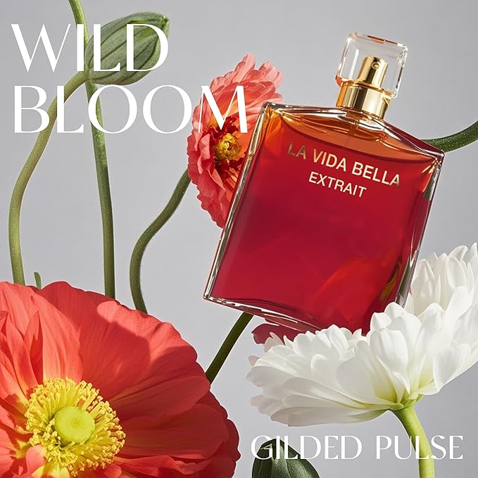 La Vida Bella Extrait Women Perfume 3.4Fl Oz Eau de Parfum Spray with Raspberry, Pink Pepper & Bergamot - Sugary Rush & Citrusy Notes Fragrance Daytime & Casual Use(3 Pack)