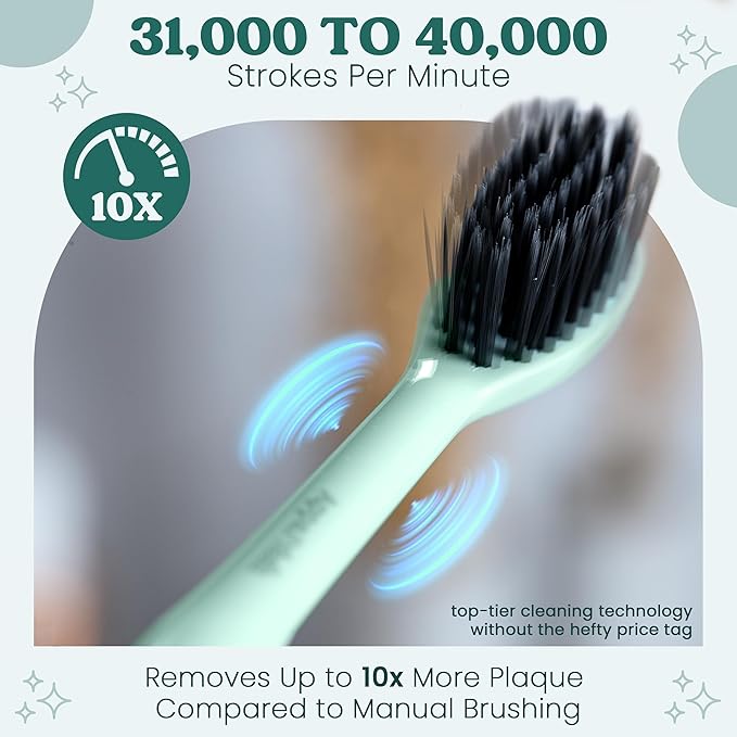 Sonic Electric Toothbrush for Adults – Battery Powered Tooth Cleaning Brush with Timer, 5 Modes & 3 Intensity Levels – Long-Lasting 90-Day Battery Life