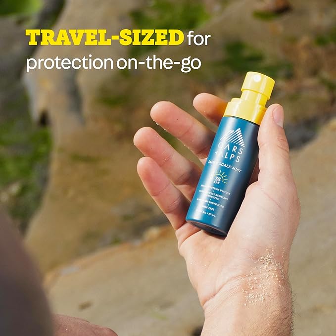 Oars + Alps Face & Scalp Sunscreen Spray Mist, SPF 35 Facial & Hair Sunscreen, Infused with Aloe Vera + Cucumber, Water & Sweat Resistant, Summer Splash Scent, 1.5oz