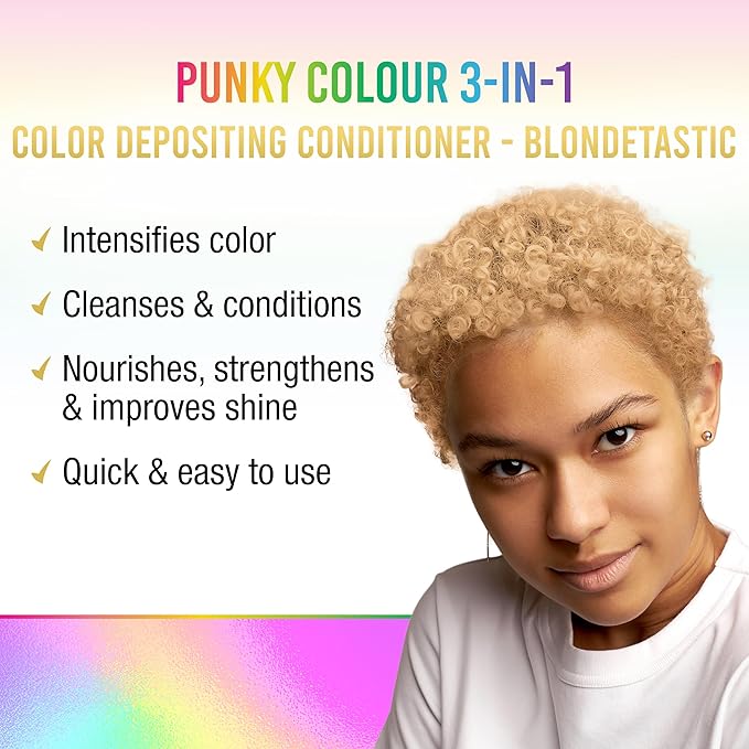Punky Colour 3-in-1 Color Depositing Hair Cleanser & Conditioner, 8.5 fl oz. (Blondetastic)