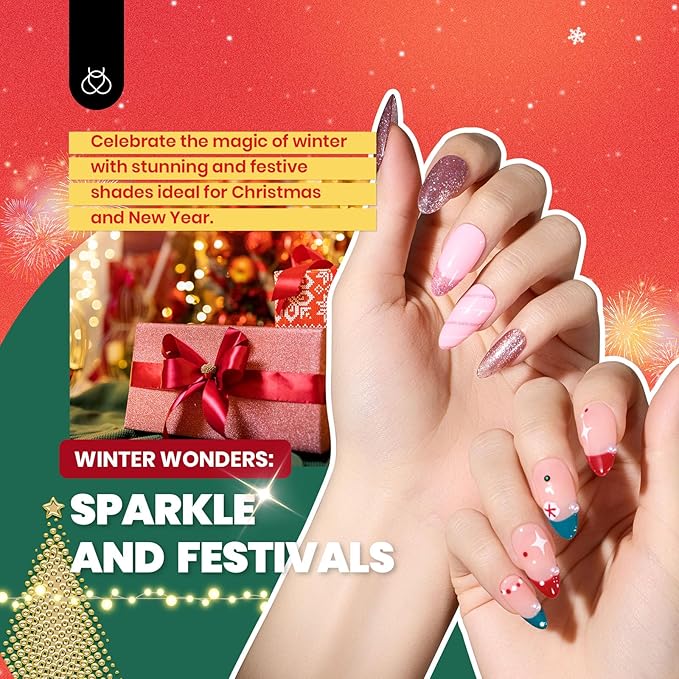 Beetles Gel Nail Polish Kit with U V Light - 68 Pcs 35 Colors Pink Glitter Nude Gel Polish Set Vivid Seasons with Base Matte&Glossy Top Coat Home DIY Nail Stuff Art Set Gifts for Women Teens Girls