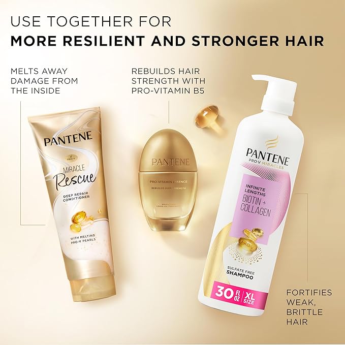 Pantene Miracle Rescue Deep Conditioner with Melting Pro-V Pearls - For Dry, Damaged, or Color-Treated Hair - Intense Moisture & Repair - 8.0 Oz (Pack of 12)
