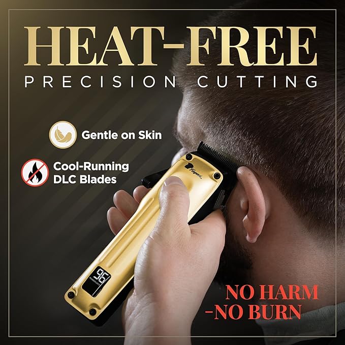 Fagaci Professional Hair Clippers for Men with Superior Precision, 5X Longer Sharpness Professional Barber Clippers Cordless with 2 Blades Fade & Taper, Brushless Motor Mens Hair Clipper Cordless Set