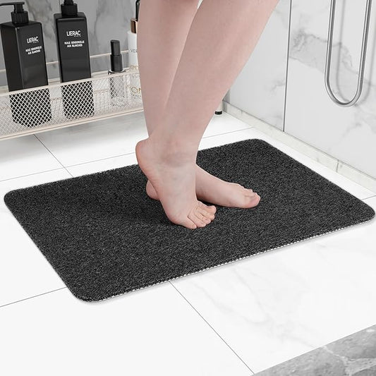Non-Slip Bathtub Mat, Anti Slip Shower Mat, Fast Drying Bathtub Mats, Foot Scrubber Mat, Anti Slip Mat for Tub, Floor, Bathroom, Kitchen, Home, Hotel (Black 24"×16")