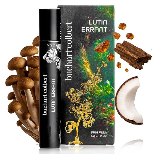 Lutin Errant Fragrance 10mL – Niche Eau de Parfum – Dry Woods, Coconut & Amber Perfume for Men & Women with White Musk & an Earthy Mushroom Heart