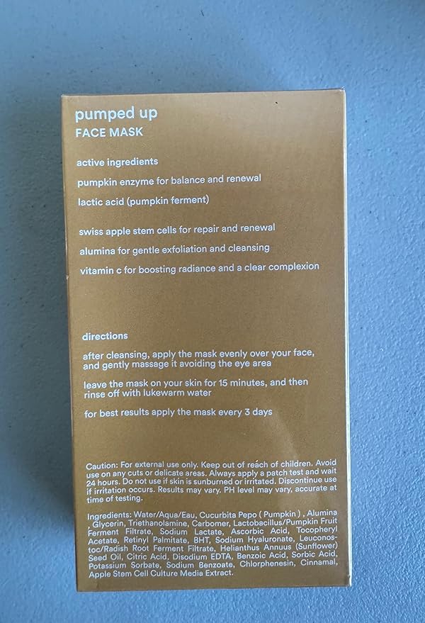 nuorganic ‘Pumped Up’ Pumpkin Enzyme Mask - 120g | Exfoliate and Revitalize with Retinol, Vitamin C, Plant Stem Cells | Vegan, Cruelty-Free Skincare