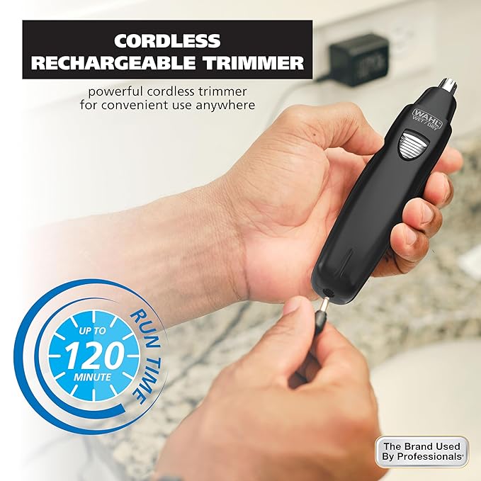 Wahl Pro Series® Rechargeable Eyebrow, Ear & Nose Hair Trimmer for Men – Painless DualTech® Eyebrow Trimmer & Facial Hair Removal Device – Model 3025656