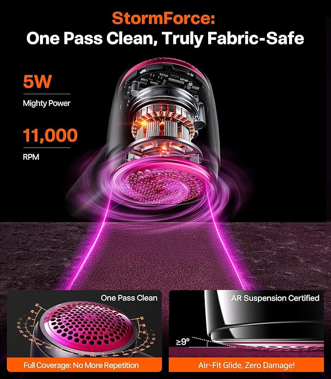 TORRAS Rechargeable Fabric Shaver Electric Lint Remover 3-Speed Remove Fuzz, Pilling for Cashmere, Wool, Clothes, Sweater, Coat, Furniture, Clothes depiller with Replacement Blades