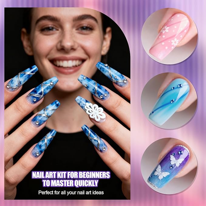 Artdone Nail Dotting Tools Art Brushes Kit With Nail Stand Gel Polish Liner Brushes Design Pen For Nail Drawing And Nail Paint Brushes Small Detail Brushes