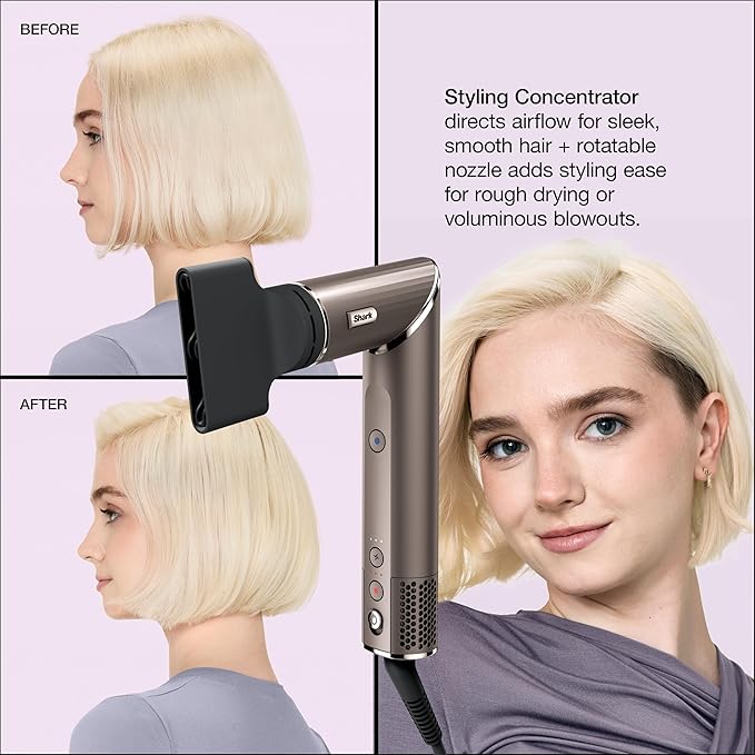 Shark FlexStyle Air Styling & Drying System, Powerful Hair Blow Dryer & Multi-Styler with Auto-Wrap Curlers, Oval Brush, Concentrator Attachment, Mocha, HD431BR