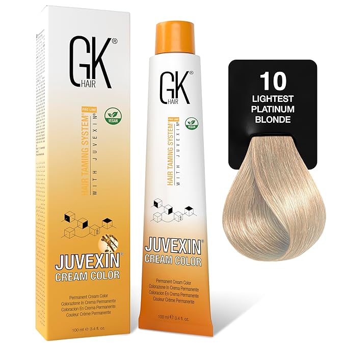 GK HAIR Global Keratin Permanent Hair Cream Color with 87+ Shades (3.4 Fl Oz/100ml) Nourishing & Cleansing Colors for Styling Long Lasting Natural Toner