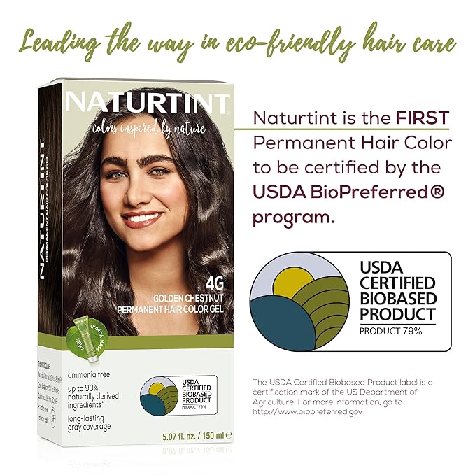 Naturtint 4G Golden Chestnut Permanent Hair Color (Pack of 6), Ammonia Free, Vegan, Cruelty Free, up to 100% Gray Coverage, Long Lasting Results (Packaging may vary)