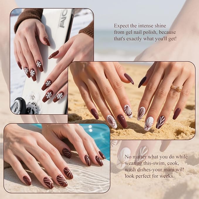 Artdone Gel Nail Polish Hema-free Solid Color Dark Brown For All Seasons Neutral Soak Off LED Lamp Needed For Manicure Nail Art