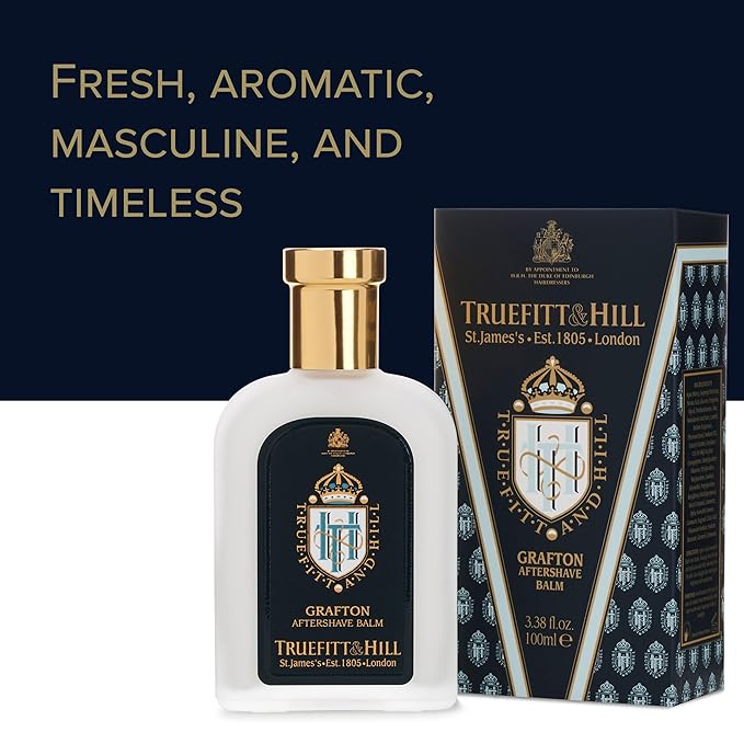 Truefitt & Hill Luxury Aftershave Balm - Grafton - Premium Soothing Moisturizer with Aloe Vera Extract - 3.38 oz.