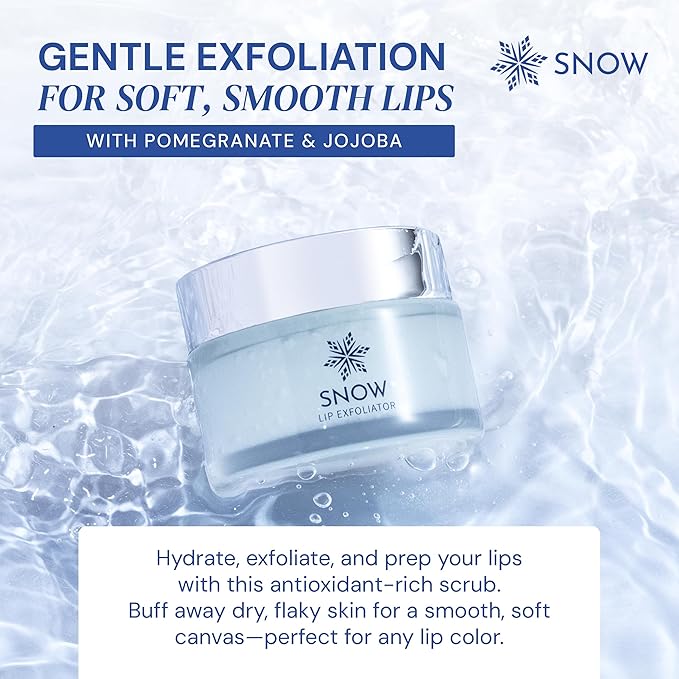 SNOW Lip Scrub Exfoliator - Sugar Scrub for Dry, Cracked Lips with Jojoba Oil, Lavender & Mint - Nourishes, Hydrates & Repairs - Treatment with Refreshing Formula, Comes with Dual Applicator
