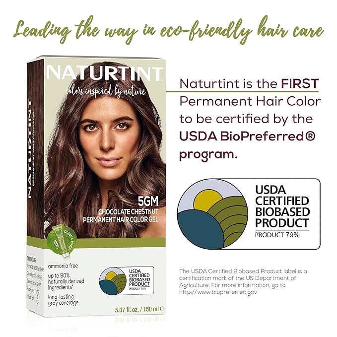 Naturtint 5GM Chocolate Chestnut Permanent Hair Color (Pack of 6), Ammonia Free, Vegan, Cruelty Free, up to 100% Gray Coverage, Long Lasting Results (Packaging may vary)