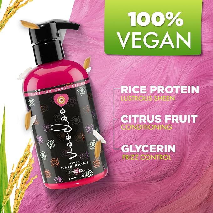 MOEHAIR VOODOO Pink Hair Dye, 8 Oz (Puppy Love), Pastel Pink, Vegan & Cruelty-Free, Semi-Permanent Hair Color, Intermixable, Ammonia, Sulfate & Paraben-Free