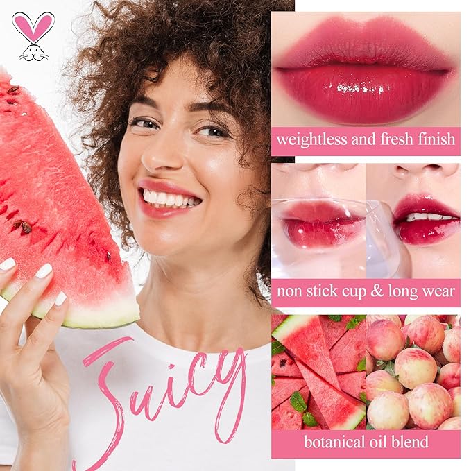 bayfree Lip Tint Stain Set, Korean Water Tint Lightweight Non-sticky, Waterproof Long Lasting Liquid Blush & Lip Stain, Transfer-Proof, Matte Finish Lip Color Makeup (juicy)