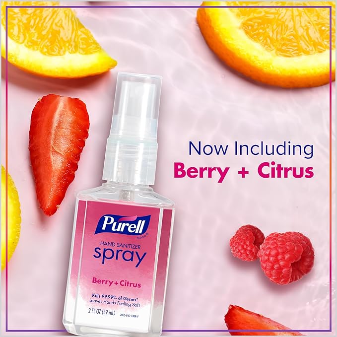 PURELL Hand Sanitizer Spray, Infused with Essential Oils, Scented Variety Pack, 2 fl oz Travel-Size Bottle (Pack of 6) - 2026-04-ECMP