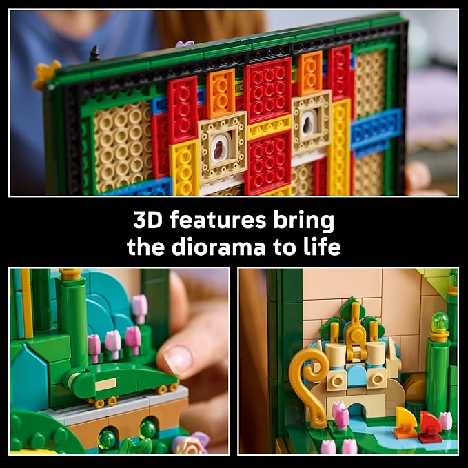 LEGO Wicked Emerald City Wall Art Building Set for Adults - Wall Decor for Living Room, Bedroom, or Dorm - Collectible Wicked Merch for Movie Fans - Gift Ideas for Women & Men, Ages 18+ - 75685