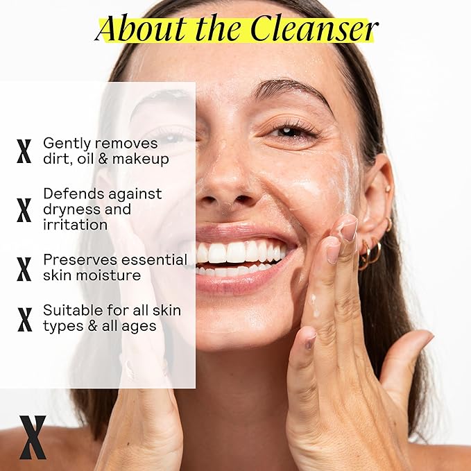 Untoxicated Face Wash - Gentle & Hydrating Face Cleanser for Sensitive Skin - Ceramides, Hyaluronic Acid & Glycerin - No Common Irritants - Non-Foaming - Soap Free - Fragrance Free - 7 Ounce