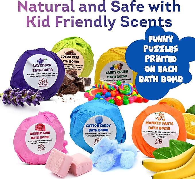 Made in USA Bath Bombs for Kids Surprise Toys Inside SEA Animals - 36 Ocean Toys Like Shark or Jellyfish | Natural Safe Bath Bombs Gift Set for Girls & Boys - Multicolored Organic Bubble Bath