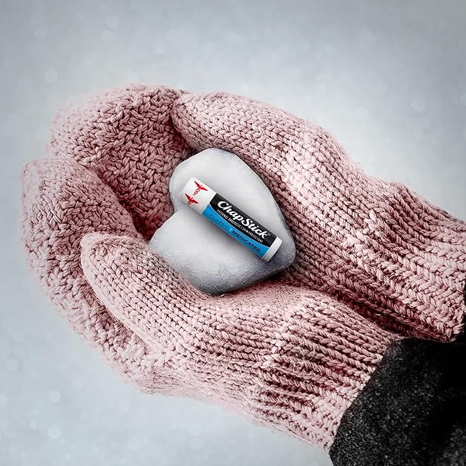 ChapStick Classic Medicated Lip Balm 3-Pack – External Analgesic, Skin Protectant for Dry Lips & Cold Sore Pain Relief, 0.15 Oz Ea