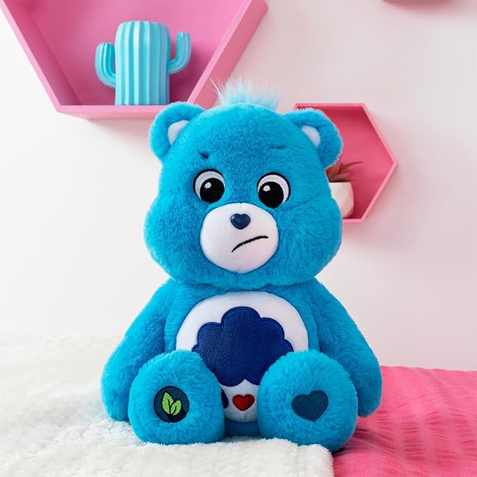 Care Bears 14” Grumpy Bear - Blue Plushie for Ages 4+ – Perfect Stuffed Animal Holiday, Birthday Gift, Super Soft and Cuddly – Good For Girls and Boys, Employees, Collectors