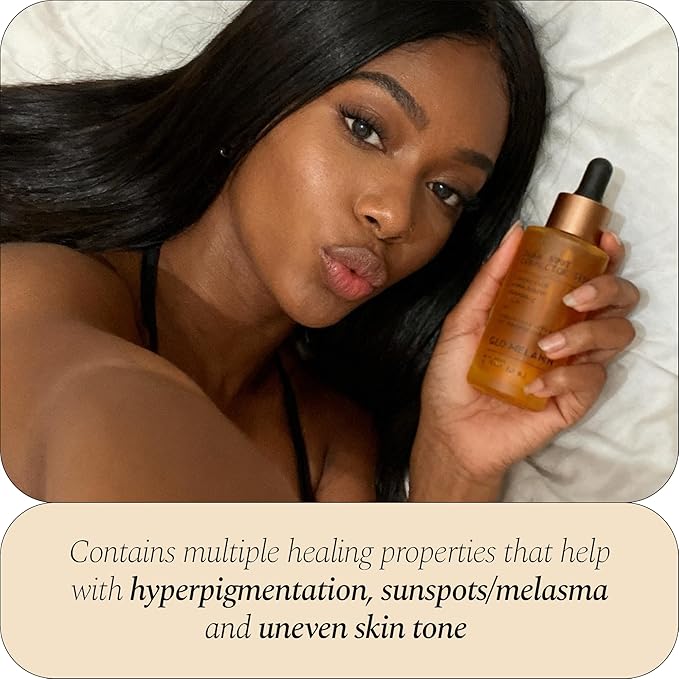 Glo Melanin Dark Spot Remover for Face - Dark Spot Corrector Serum with Vitamin C - Reduces Discoloration and Hyperpigmentation