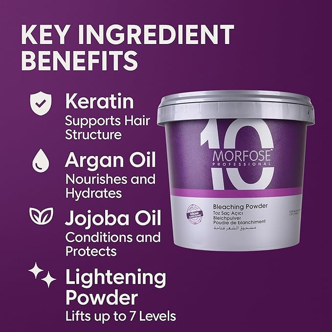 Morfose 10 Hair Bleaching Powder-Blue, Up to 7 tone 35.27 oz