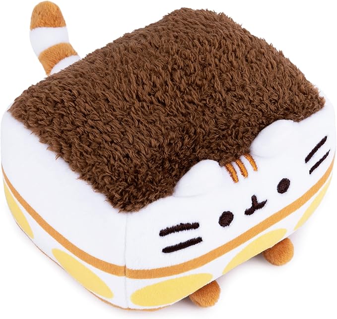 GUND Pusheen Tiramisu Plush Squishy, Stuffed Animal for Ages 8 and Up, White/Brown, 4”